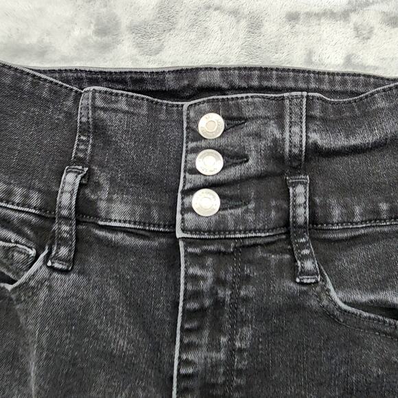 GAP 1969 Jeans Womens 26P Washed Black True Skinny Super High Rise Stretch Denim - Picture 2 of 15